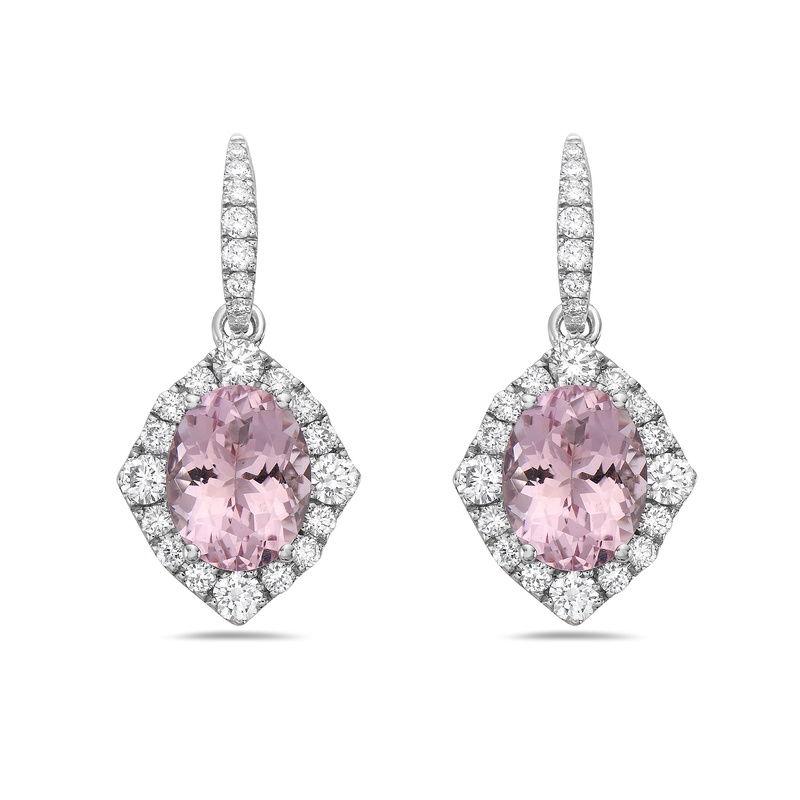 Oval Morganite Drop Earrings