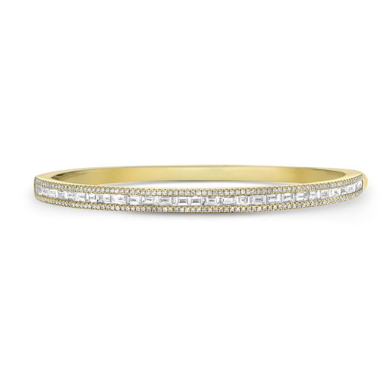 Straight-Line Baguette Diamond Bangle