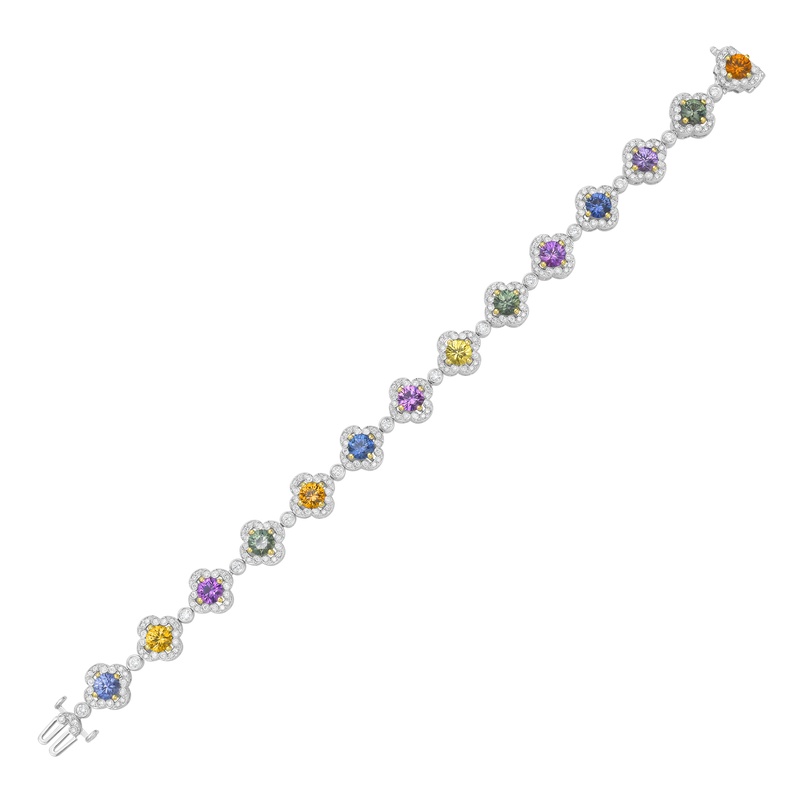 Multi Color Clover Link Bracelet