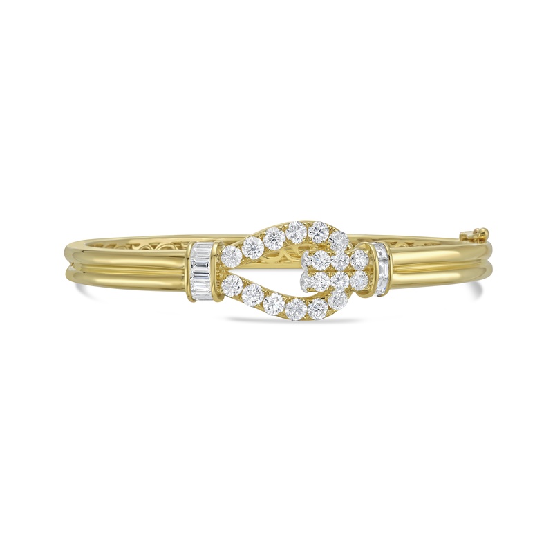Gold and Diamond Lasso Bangle