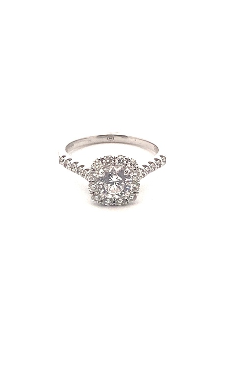 Engagement Ring – 18K White Gold Round CZ (0.48ct) D72-CURD075 | Smith's