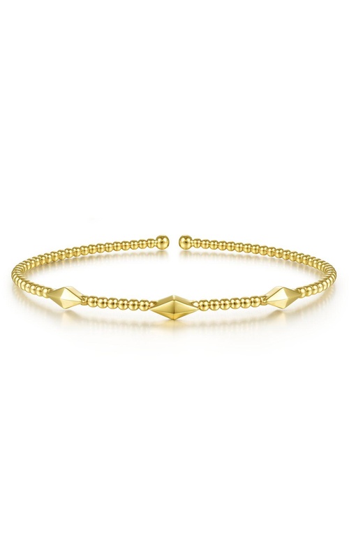 14K Yellow Gold Bujukan Pyramid Stations Bangle