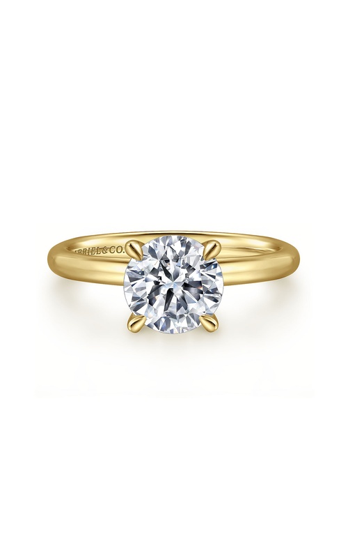 14K Yellow Gold Round Solitaire Engagement Ring