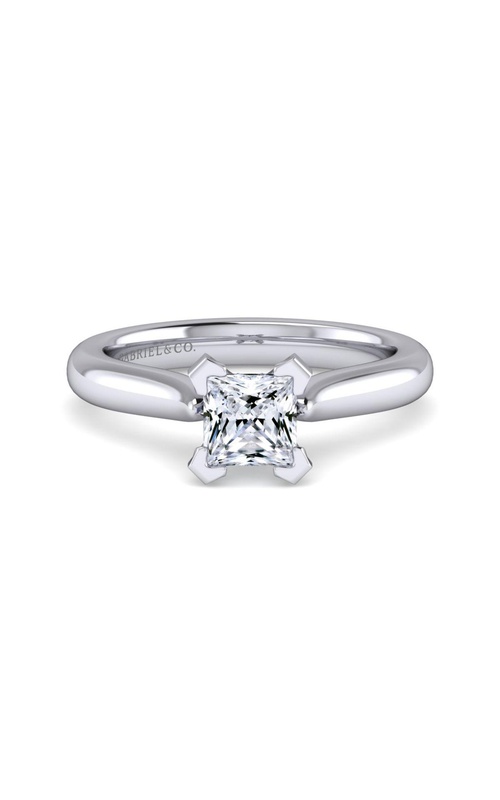 14K White Gold Princess Cut Diamond Engagement Ring