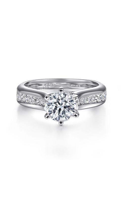 14K White Gold Round Diamond Channel Set Engagement Ring
