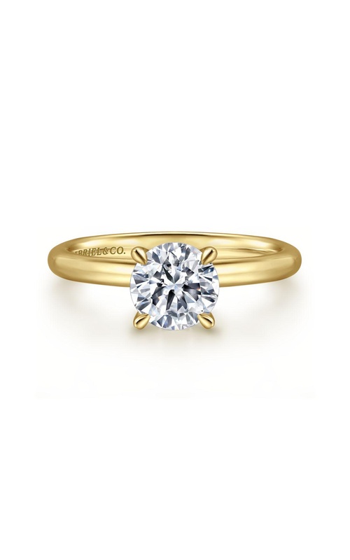 14K Yellow Gold Round Solitaire Engagement Ring