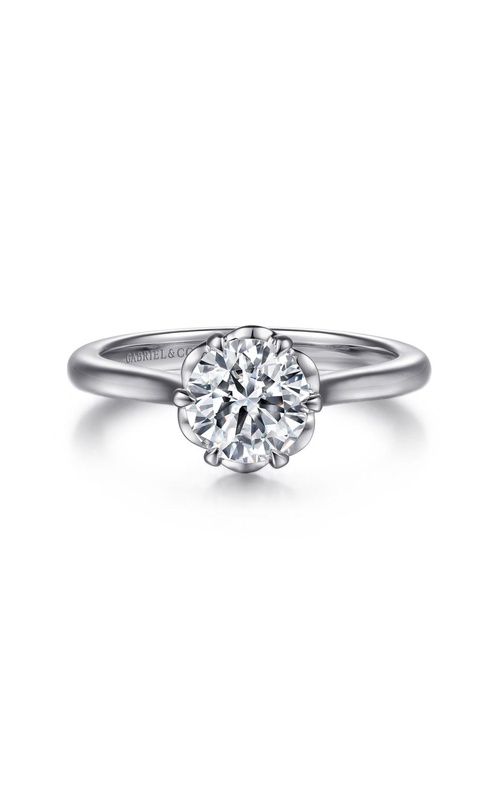 14K White Gold Round Diamond Engagement Ring
