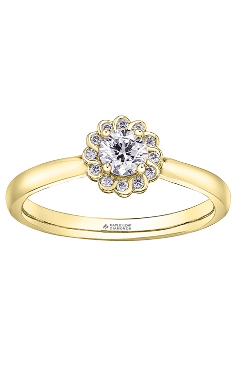 14k yellow gold 0.20ct Round engagement ring