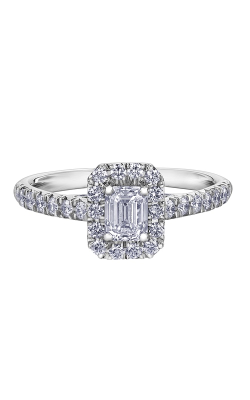 Elements of Love, Tides of Love, 18kt palladium 0.53ct Emerald diamond engagement ring