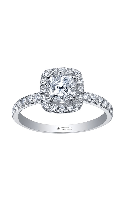 18k palladium 0.30ct Round engagement ring