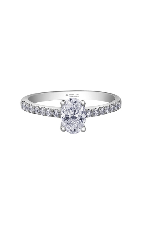 18k palladium 0.30ct Oval solitaire engagement ring