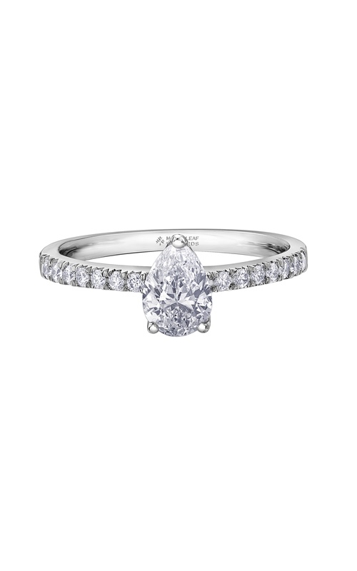 18k palladium 0.70ct Pear solitaire engagement ring