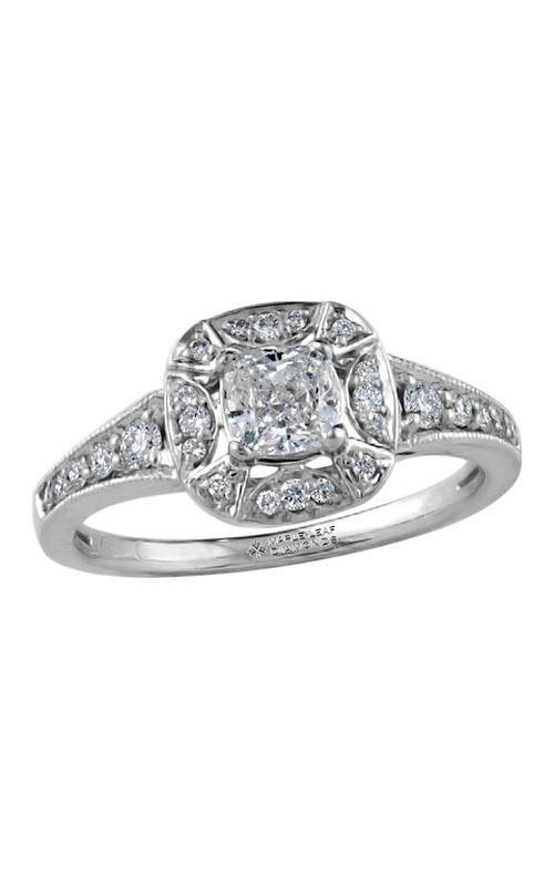 18k palladium 0.59ct Round engagement ring