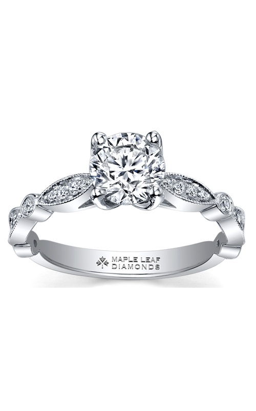 8k palladium 0.52ct Round solitaire engagement ring
