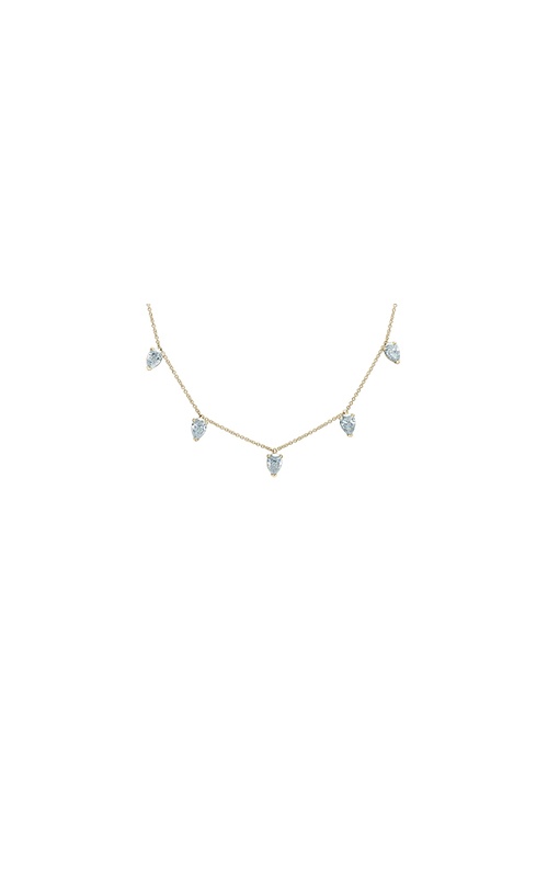14k yellow gold and lab grown diamond necklace