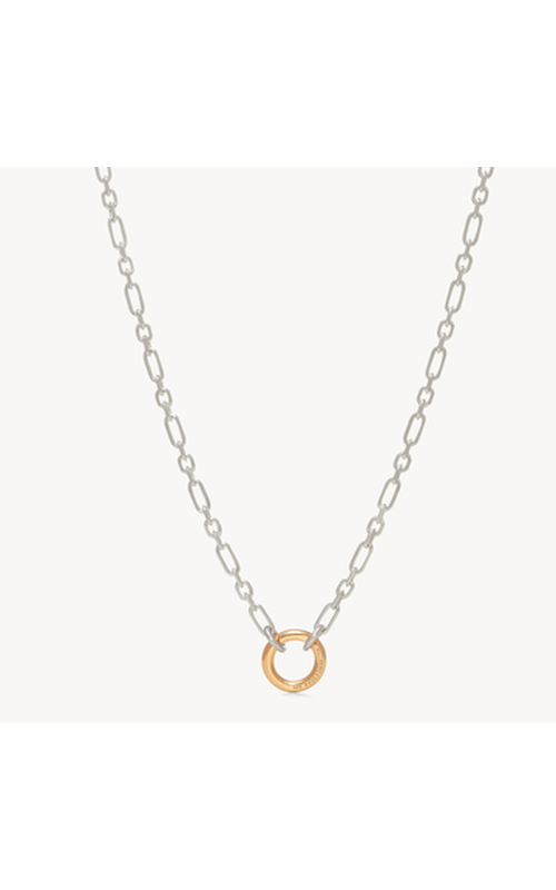Figaro Charm Chain - Silver Chain - Gold Link