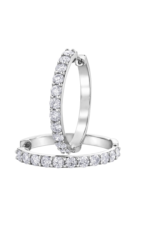 10k white gold 1.50ct diamond hoop earrings