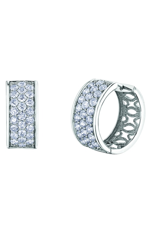 10kt white gold 4.00ct diamond hoop earrings