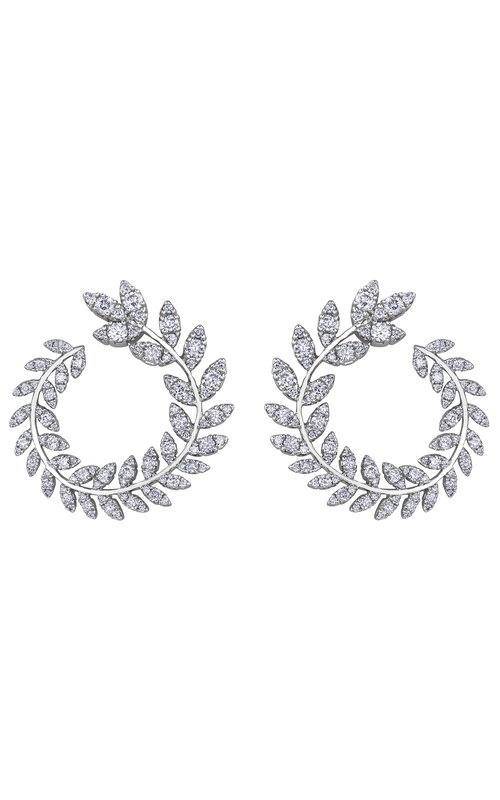 10kt white gold 2.00ct diamond floral design earrings