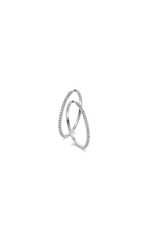 10k white gold 1.00ct diamond hoop earrings