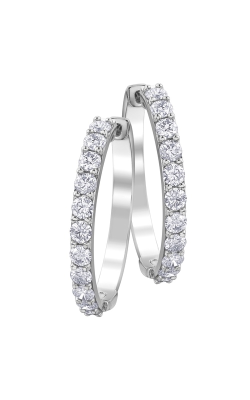10k white gold 2.00ct diamond hoop earrings