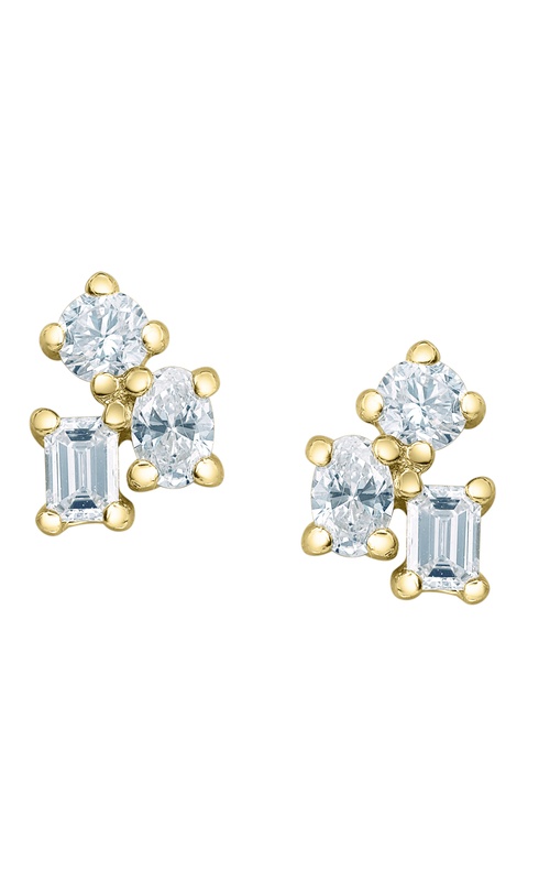 10K Yellow Gold Lab Grown Diamond Earrings