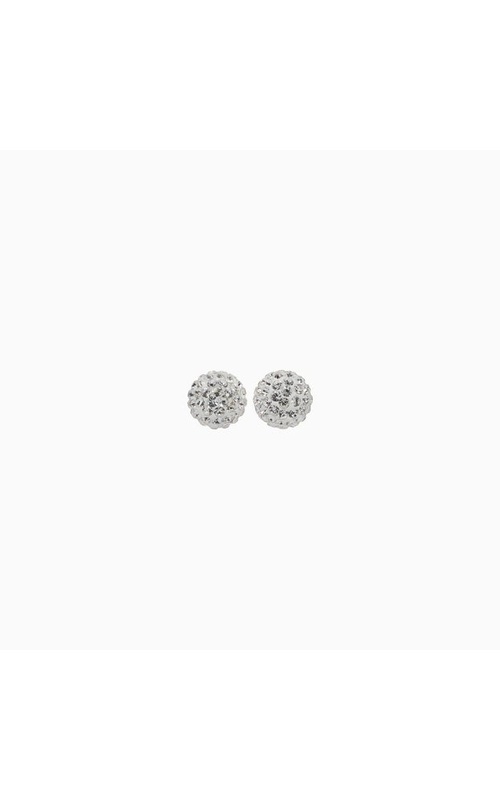 Small Sparkle Ball Studs - White