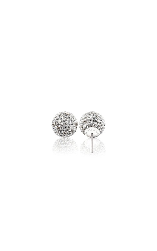 Large Sparkle Ball Studs - White