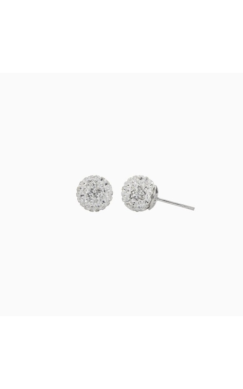 Medium Sparkle Ball Studs - White