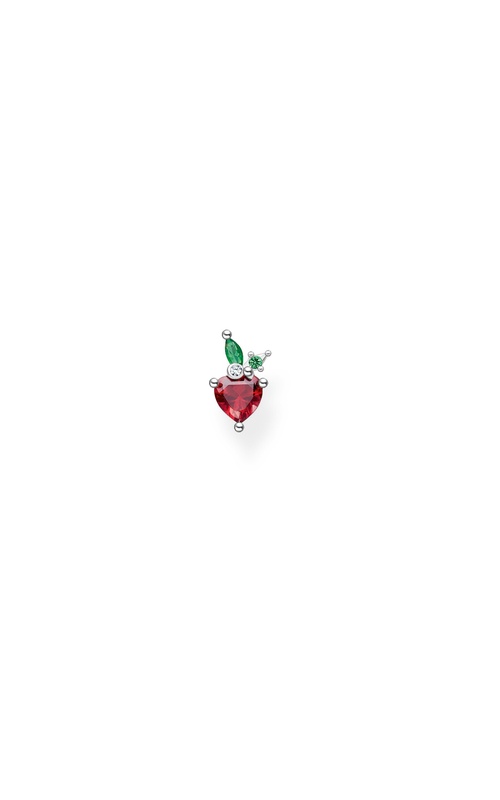 Single Ear Stud - Strawberry - Silver