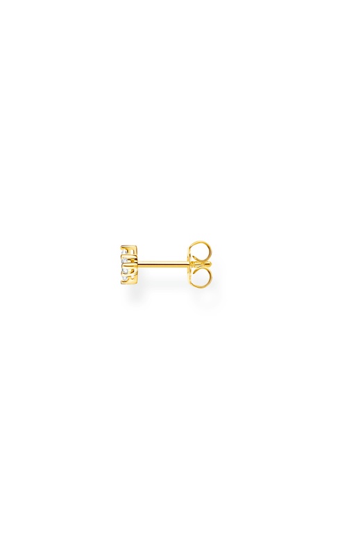 Single Ear Stud - White Stone - Gold