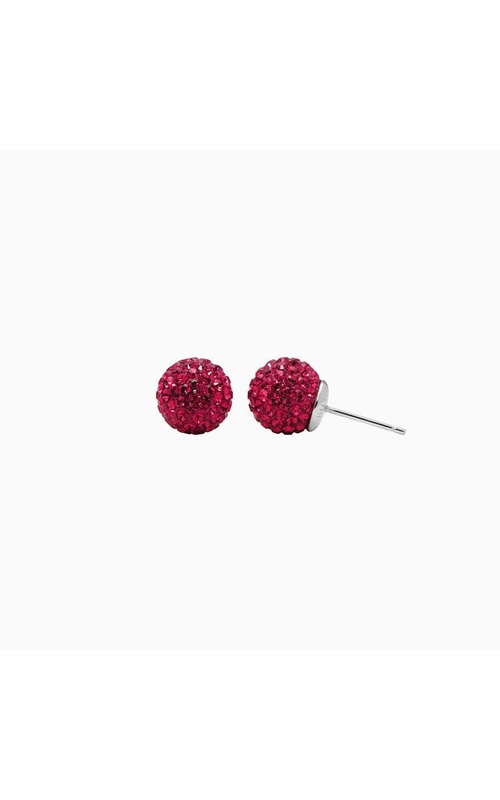 Medium Sparkle Ball Studs - July Ruby Crystal