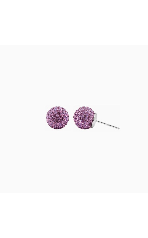 Medium Sparkle Ball Studs - February Amethyst Crystal