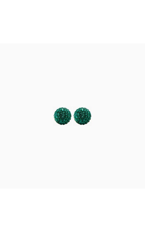 Small Sparkle Ball Studs - May Emerald Crystal