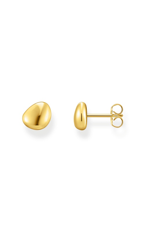 Essentials - Small Ear Studs In Organic Shape - Gold