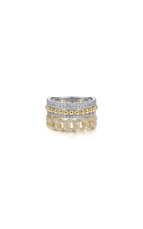 14K White-Yellow Gold Bujukan Diamond Easy Stackable Ring