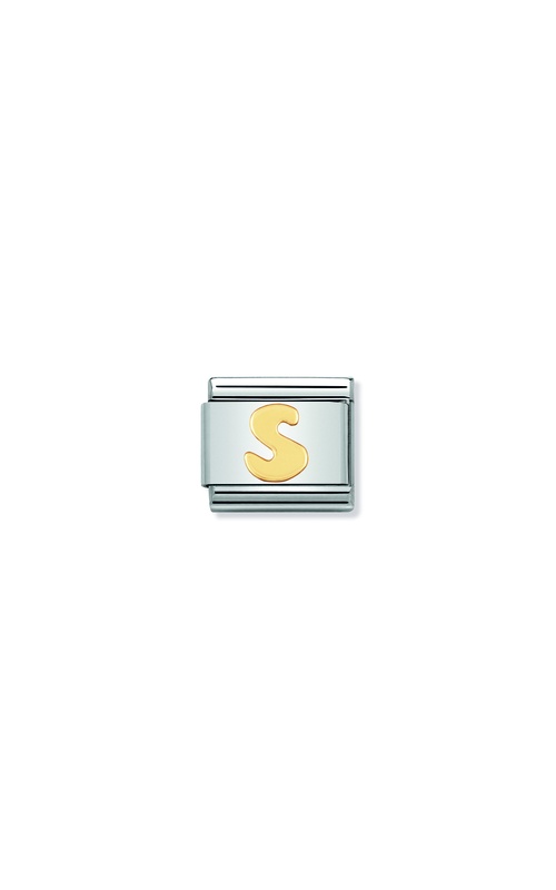 Charm, Composable Link, Letter S in bonded yellow gold