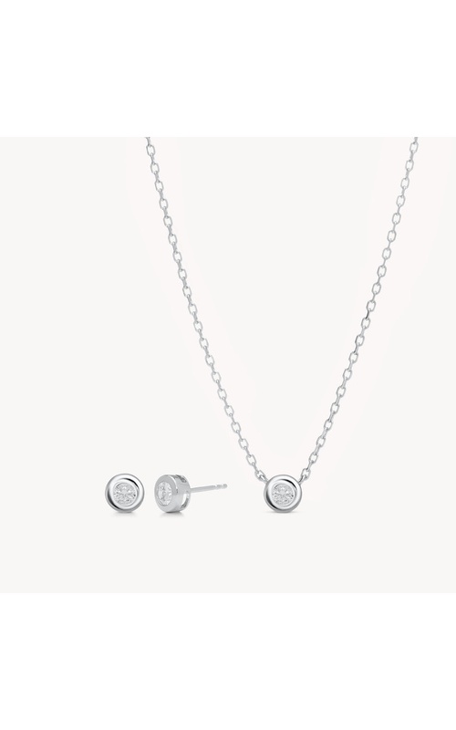 Stuffing Stocker - Bezel Earrings + Necklace Set - Silver
