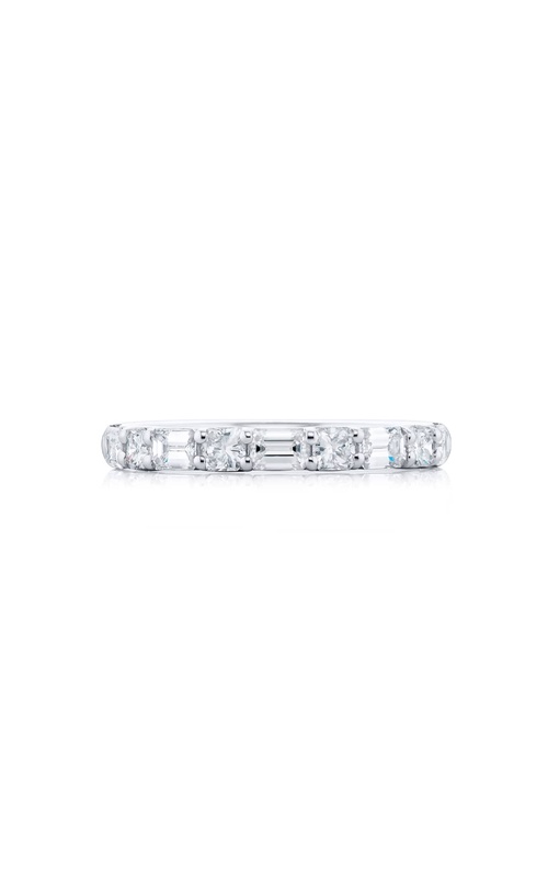 Platinum Radiant-Cut and Emerald-Cut Diamond East-West Band