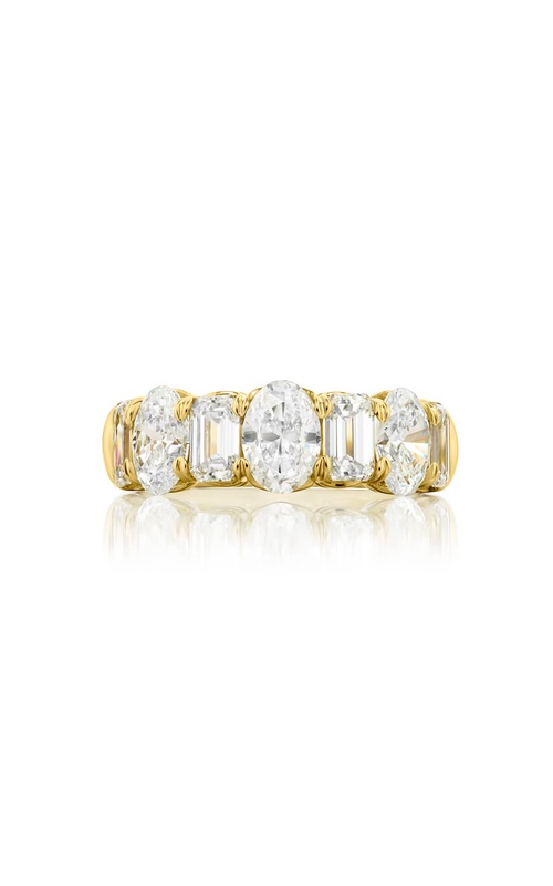 18K Yellow Gold Oval and Emerald-Cut Diamond Band