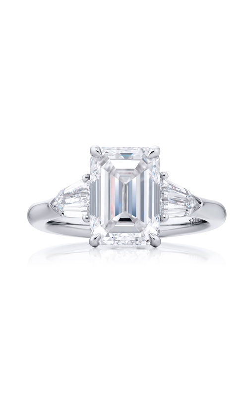 Platinum Emerald-Cut Diamond Certified Ring