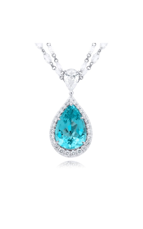 Platinum Pear-Shaped Paraiba Certified Pendant