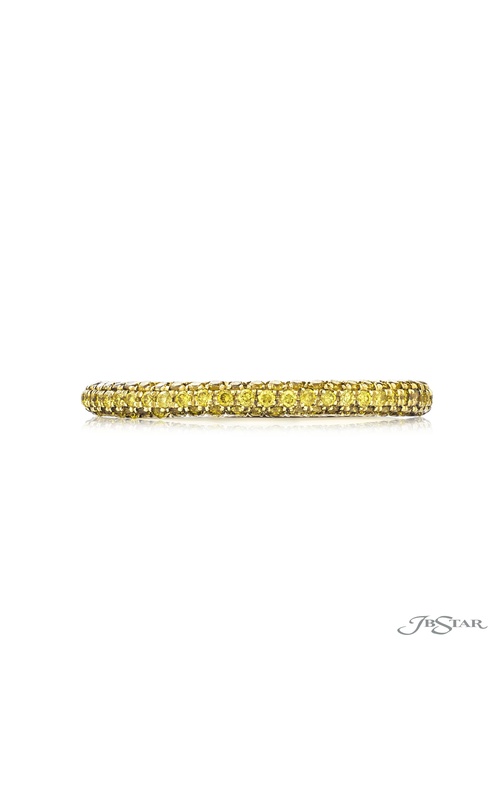 Elegance Elevated: Elegant 3-Sided Pave Fancy Yellow Diamond Band
