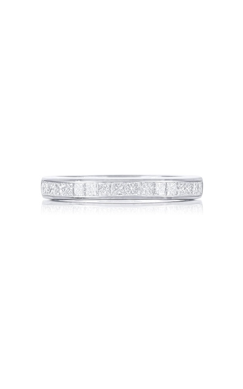 Elegance Elevated: Classic Single-Row Princess-Cut Diamond Band in Platinum