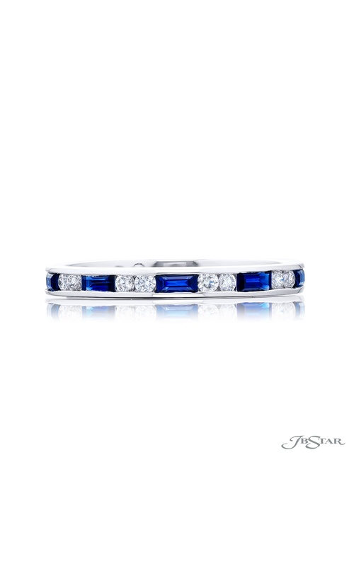 Elegance Elevated: Classic Single Row Sapphire and Diamond Band