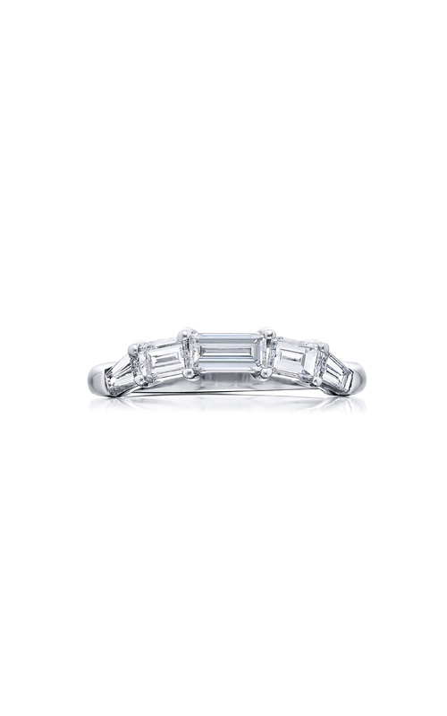 Curved Channel Diamond Band | Baguette Diamonds Set in Platinum