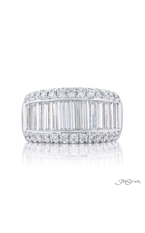 Iconic Multi-Row Tapered Baguette Diamond Band | Platinum Channel Setting