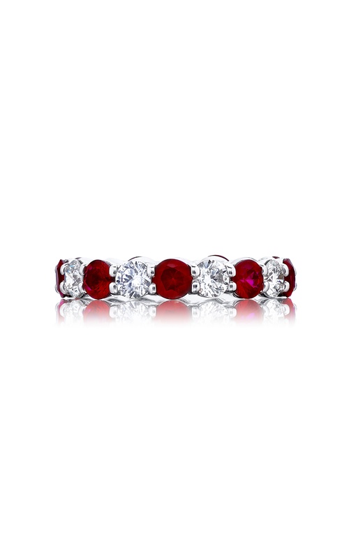 Ruby and Diamond Eternity Band in Platinum Prong Setting