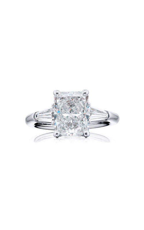 Platinum Radiant-Cut Certified Diamond Ring with Tapered Baguettes