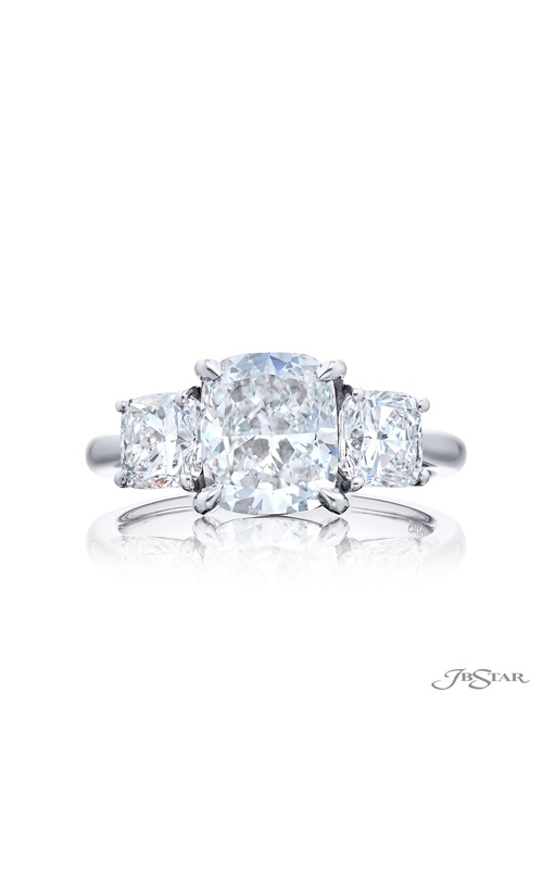 2.16 ct. GIA-Certified Cushion-Cut Diamond Ring with Cushion-Cut Accents in Platinum